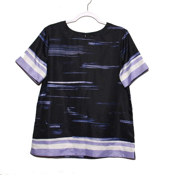 NEW Banana Republic Short sleeve Top Size Medium Striated pattern - Picture 1 of 6